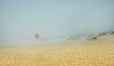 Leeg strand met duinen op een nazomerdag